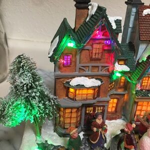 Holiday Village House with music and LED Lights